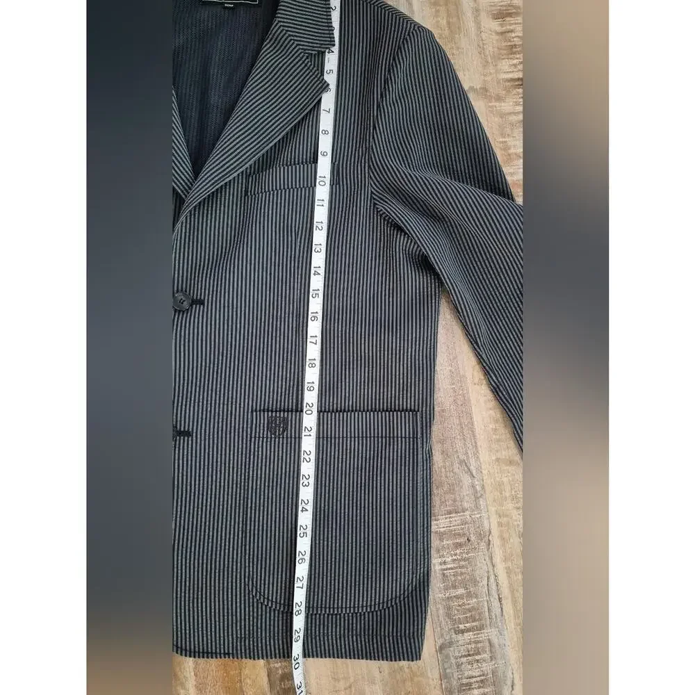 University of Cambridge Men's Gray Pinstripe Blazer Sport Coat Ultralight 40R L